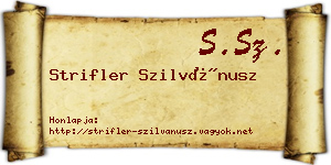 Strifler Szilvánusz névjegykártya